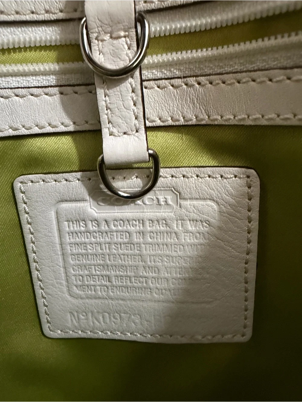 Coach Multicolor Suede Tote with White Leather Handles